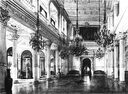 Christian Friedrich von Leins, Villa Berg, Nordwand des Ballsaals, um 1845