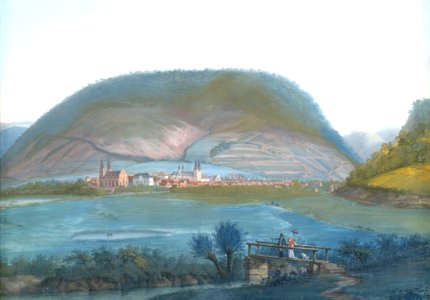 Christian Georg Schüz dJ Bergige Landschaft mit Stadtansicht
