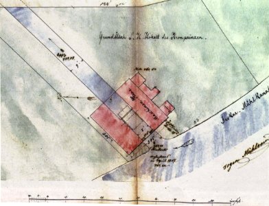 Christian Friedrich von Leins, Villa Berg, Lageplan des Pumphauses, 1847