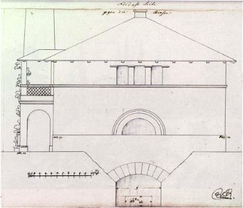 Christian Friedrich von Leins, Villa Berg, Pumphaus von Nordosten, 1847