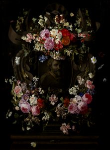 Christian Luyckx - Cartouche with Flowers - y1956-1 - Princeton University Art Museum