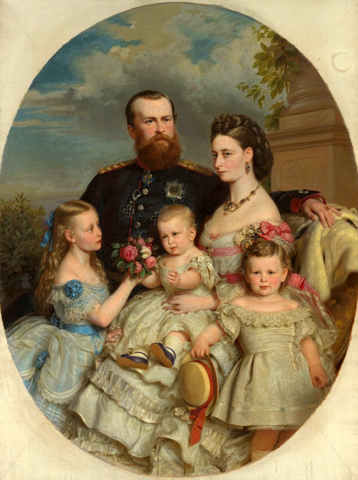 Christian Karl August Noack (1822-1905) - Prince Louis and Princess Alice of Hesse with three of their children - RCIN 405047 - Royal Collection
