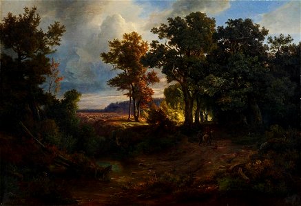 Christian Morgenstern - Landschaft mit Waldweg und Reiter (1849)