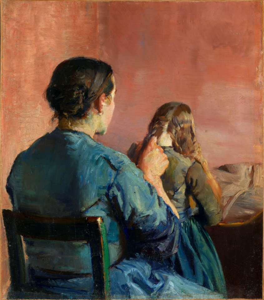 Christian Krohg - Braiding her Hair - NG.M.01034 - National Museum of Art, Architecture and Design