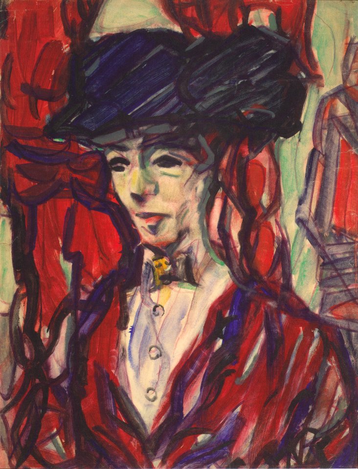 Christian Rohlfs - Porträt einer Frau mit Hut