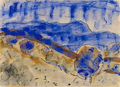 Christian Rohlfs Blaue Landschaft mit Kugelbäumen 1920