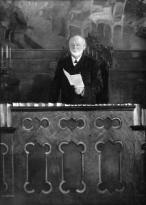 Christian Krohg - Stortingspresident Carl Berner leser 7. juni-erklæringen - Norsk portrettarkiv - Riksantikvaren - B000177