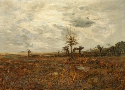 Christian Kröner Herbstlandschaft mit Rotwild