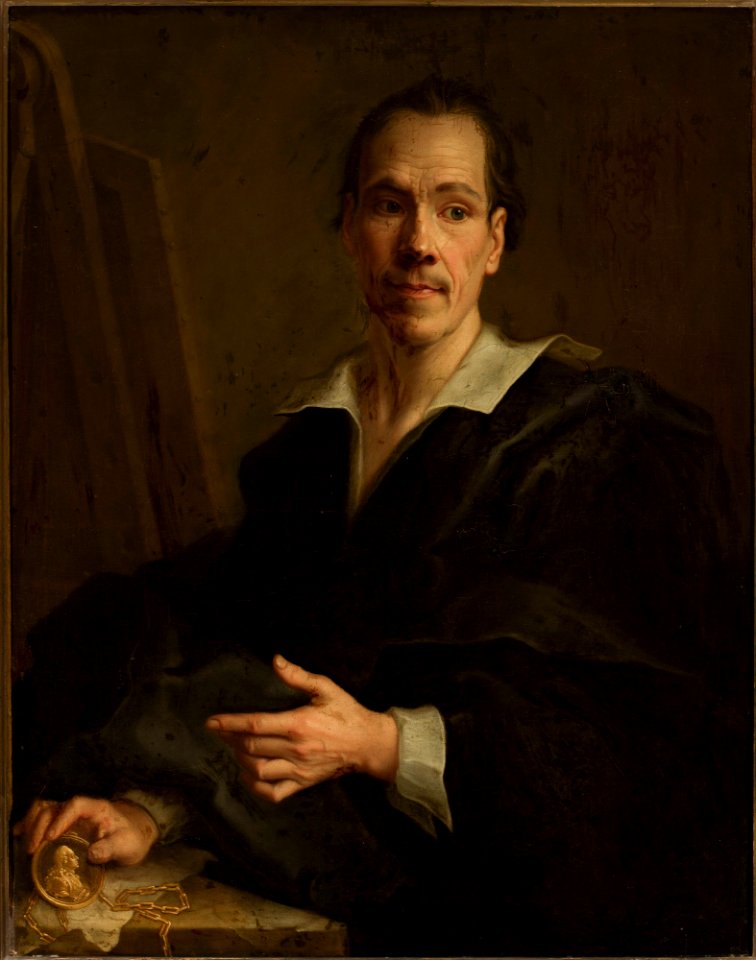 Christian Seybold - Self portrait holding a miniature portrait of the Prince of Liechtenstein - M.Ob.1008 MNW - National Museum in Warsaw