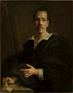 Christian Seybold - Self portrait holding a miniature portrait of the Prince of Liechtenstein - M.Ob.1008 MNW - National Museum in Warsaw