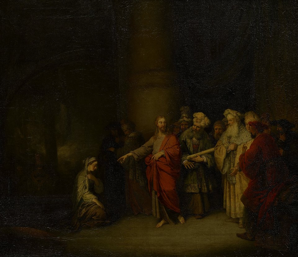 Christian Wilhelm Ernst Dietrich (1712-74) - Christ and the Woman taken in Adultery - RCIN 405521 - Royal Collection