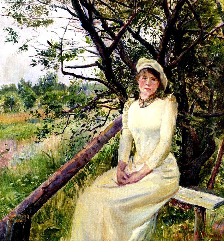Christian-Krohg-Ung-Kvinne-Pa-En-Benk-Young-Woman-on-a-Bench