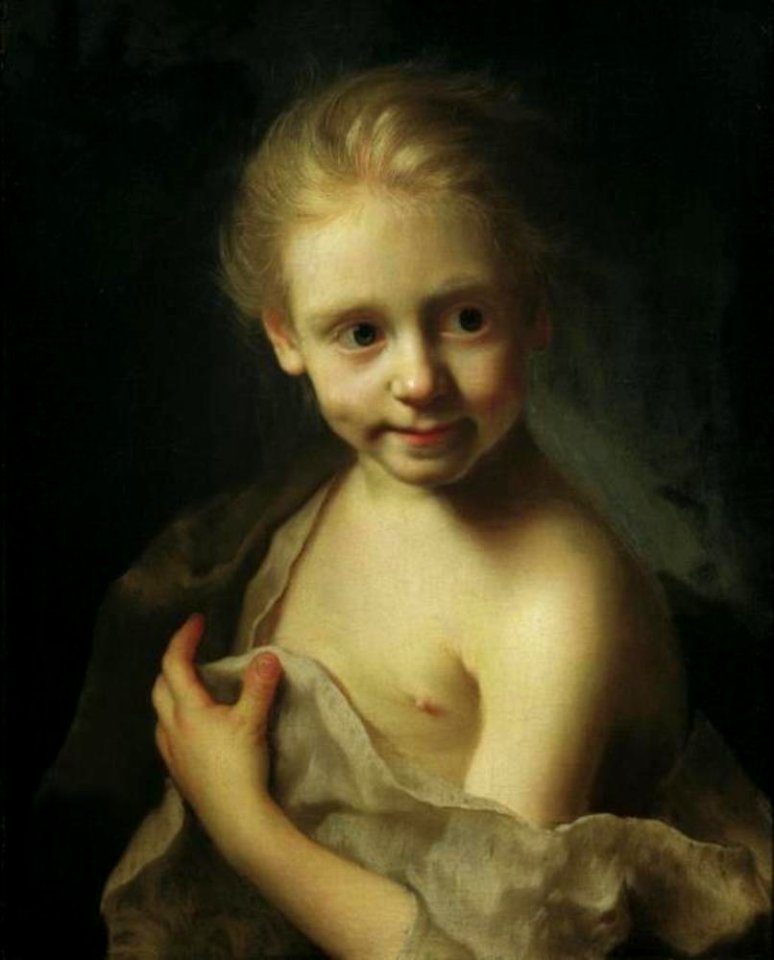 Christian Seybold - Portret van een blond meisje - Lg 24 - Österreichische Galerie Belvedere