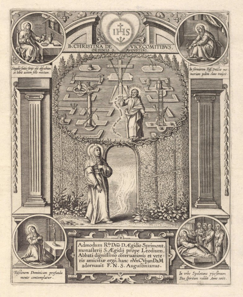 Christina de Vicecomitibus 1610 print by Adriaen Collaert, S.I 799, Prints Department, Royal Library of Belgium