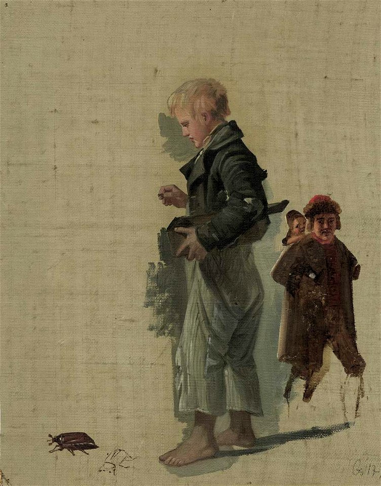 Christian Tunica Maikäferhändler Vorstudie c1834