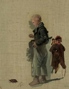Christian Tunica Maikäferhändler Vorstudie c1834