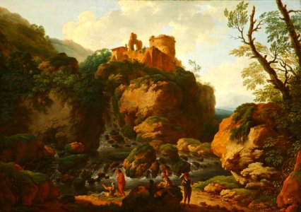 Christian Wilhelm Ernst Dietrich (1712-1774) - Rocky River with a Ruined Castle - 1530401 - National Trust