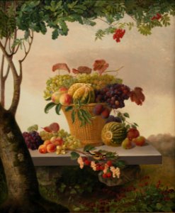Christine Løvmand - A Basket of Fruit in a Landscape - KMS227 - Statens Museum for Kunst