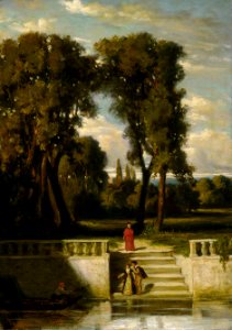 Christian Wilberg Abendstimmung im Park einer italienischen Villa