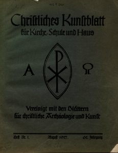 Christliches Kunstblatt für Kirche, Schule und Haus, Umschlag, 1927