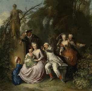 Christian Wilhelm Ernst Dietrich - Eine komödiantische Aufführung in einem Park