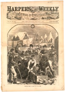 Christmas boxes in camp -- Christmas, 1861 (Boston Public Library)