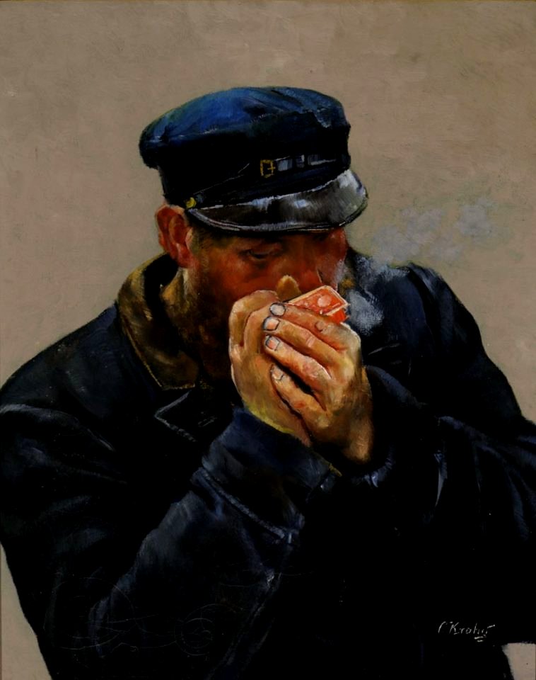 Christian-Krohg-Losen-tar-seg-en-røyk-1912-758x960