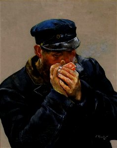 Christian-Krohg-Losen-tar-seg-en-røyk-1912-758x960