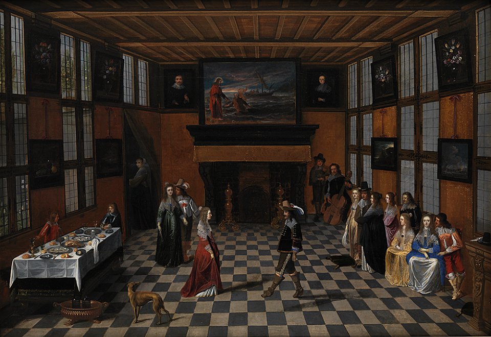 Christoffel Jacobsz. van der Laemen - Dancing Party in an Interior - KMSsp181 - Statens Museum for Kunst