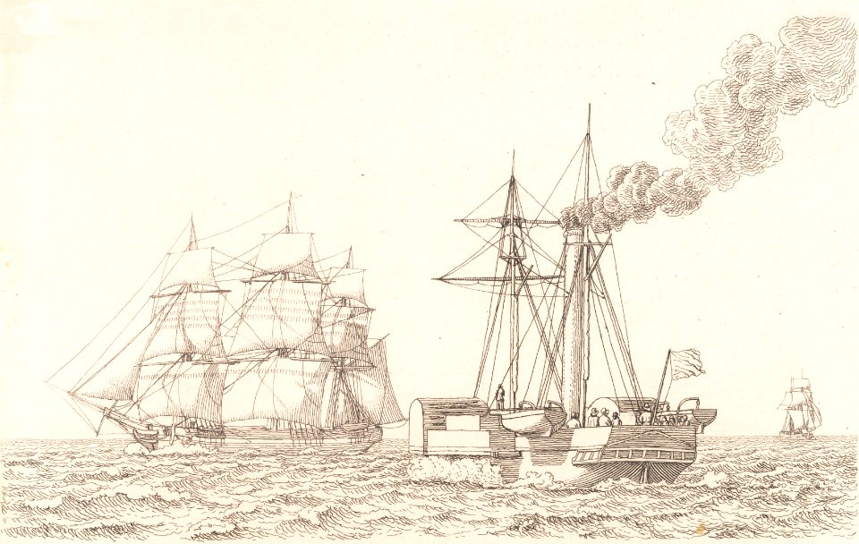 Christoffer Wilhelm Eckersberg - Dampskibet Kiel på Øresund - 1843