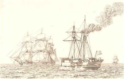 Christoffer Wilhelm Eckersberg - Dampskibet Kiel på Øresund - 1843