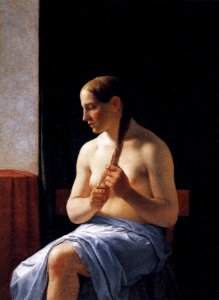 Christoffer Wilhelm Eckersberg - Seated Nude Model - WGA7457. Free illustration for personal and commercial use.