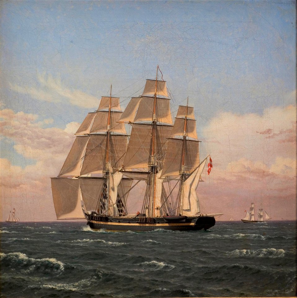 Christoffer Wilhelm Eckersberg - The corvette Najaden under sail - Google Art Project