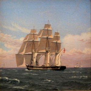 Christoffer Wilhelm Eckersberg - The corvette Najaden under sail - Google Art Project. Free illustration for personal and commercial use.