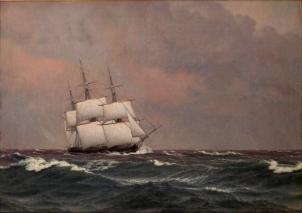 Christoffer Wilhelm Eckersberg - The corvette Najaden in rough seas - Google Art Project. Free illustration for personal and commercial use.