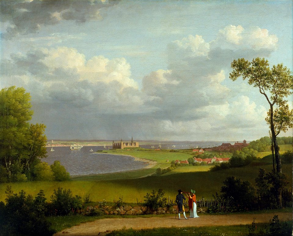Christoffer Wilhelm Eckersberg - View north of Kronborg Castle - Google Art Project
