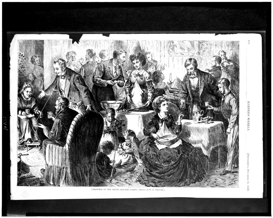 Christmas in the South - egg-nog party - drawn by W.L. Sheppard. LCCN93517188