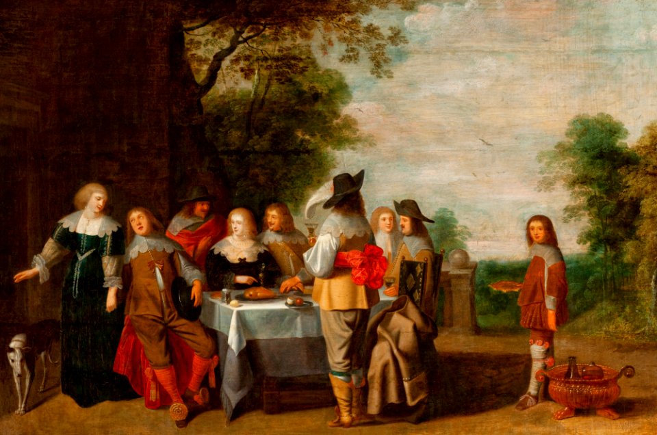 Christoffel Jacobsz. van der Lamen - Company at the Table in a Park - MNK XII-A-640 - National Museum Kraków