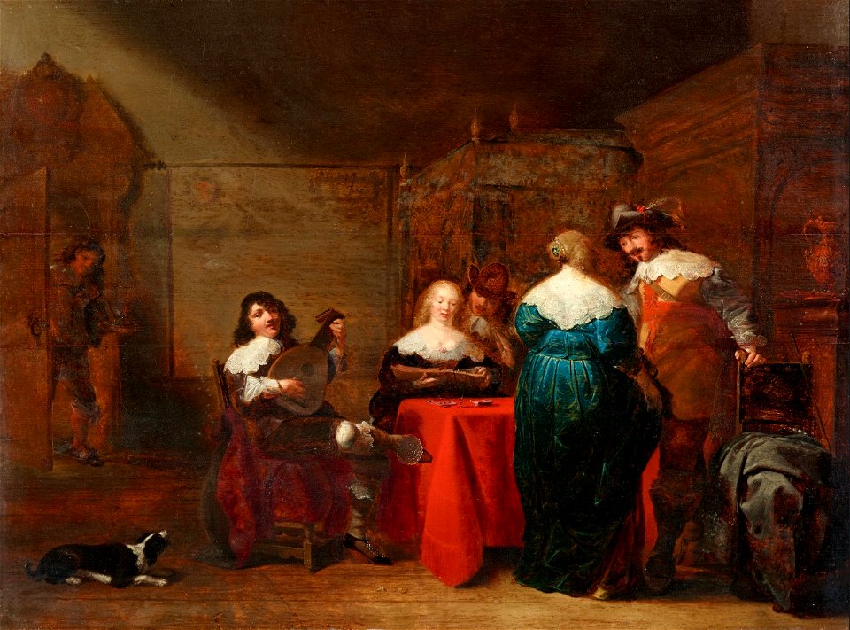 Christoffel van der Laemen - Merry Company Making Music in an Interior