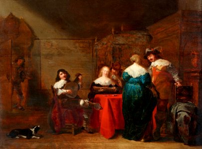 Christoffel van der Laemen - Merry Company Making Music in an Interior