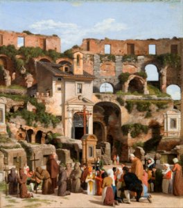 Christoffer Wilhelm Eckersberg - View of the interior of the Colosseum - Google Art Project. Free illustration for personal and commercial use.