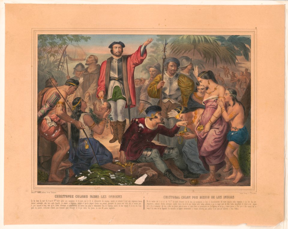 Christophe Colomb parmi les Indiens - lith. de Turgis. LCCN93504854