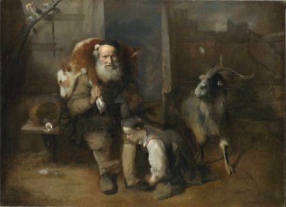 Christoph Paudiß - Alter Bauer mit geschultertem Kalb, junger Frau und Ziegenbock - 15168 - Bavarian State Painting Collections