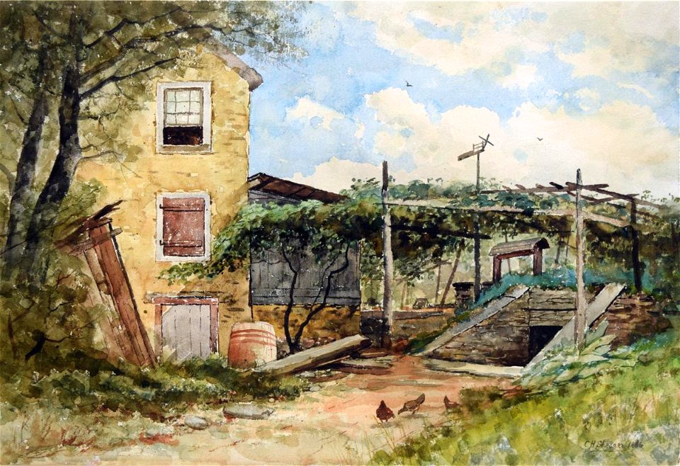 Christopher High Shearer - Landscape, Winter Farm Home - 1960.173.1C - Reading Public Museum