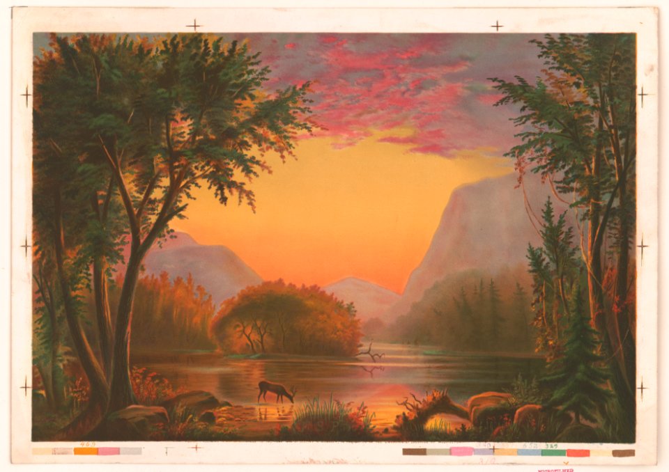 Chromo, sunset on au Sable Lake in the Adirondack Mountains, State of New York LCCN2003681025