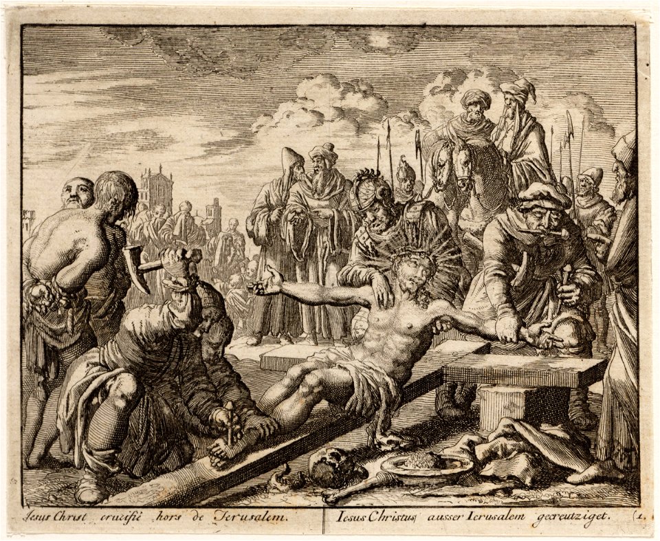 Christus wordt aan het kruis genageld, objectnr A 41836