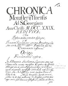 Chronica Monasterii Ysnensis