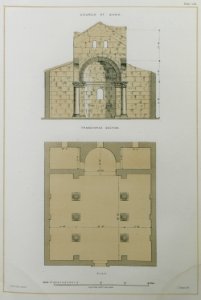 Church at Dana Transversal section Plan - Texier Charles - 1864