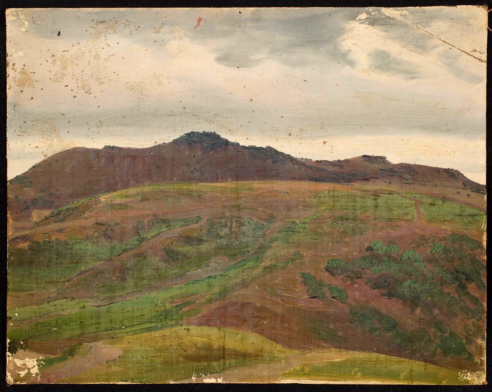 Chrystian Breslauer - Landscape with a meadow and a range of hills, sketch - MP 3209 MNW - National Museum in Warsaw
