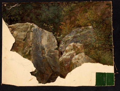 Chrystian Breslauer - Mountain landscape, sketch - MP 3212 MNW - National Museum in Warsaw. Free illustration for personal and commercial use.
